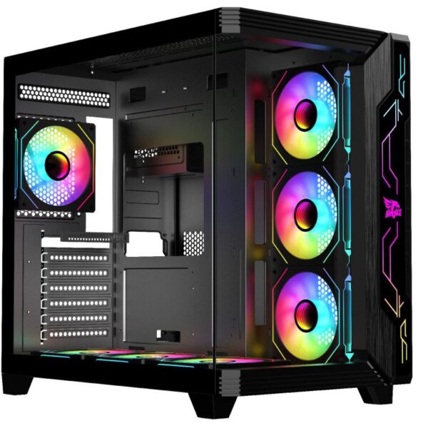 GAMEAGLE STORM SİYAH 7 ARGB FANLI AKVARYUM BİLGİSAYAR KASASI ( SİYAH )