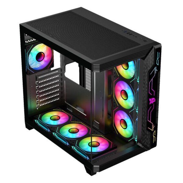 GAMEAGLE STORM SİYAH 7 ARGB FANLI AKVARYUM BİLGİSAYAR KASASI ( SİYAH )